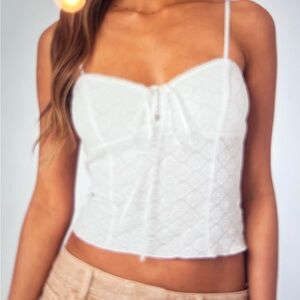 Edikted White Lace Tank Top